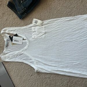 Alexander Wang New with Tags white racerback tank top with front pocket.